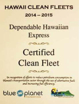 DGX Blue Planet Clean Fleet Certificate