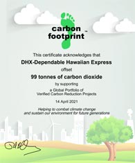 Carbon Offset Certificate for DGX warehouses