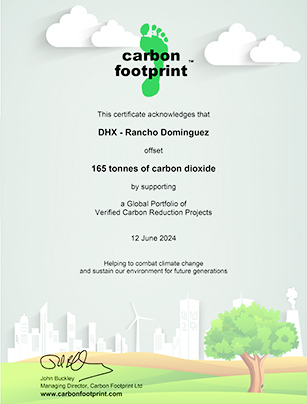 Carbon Offset Certificate for DGX warehouses